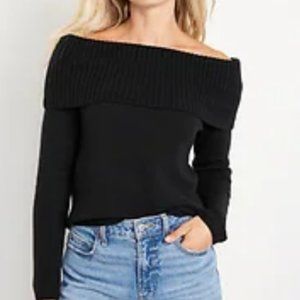 NWT old navy SoSoft Off-the-Shoulder Sweater black